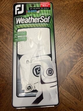 New 2-PACK FootJoy WeatherSof Ladies Womens Golf Glove Medium Worn on Left Hand
